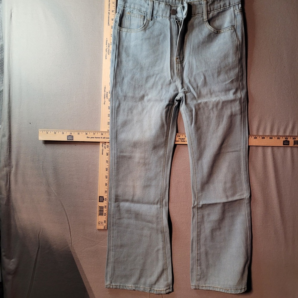 Unbranded Light Wash Flare Leg Jeans High Rise Denim Pants Size Medium 26 Waist
